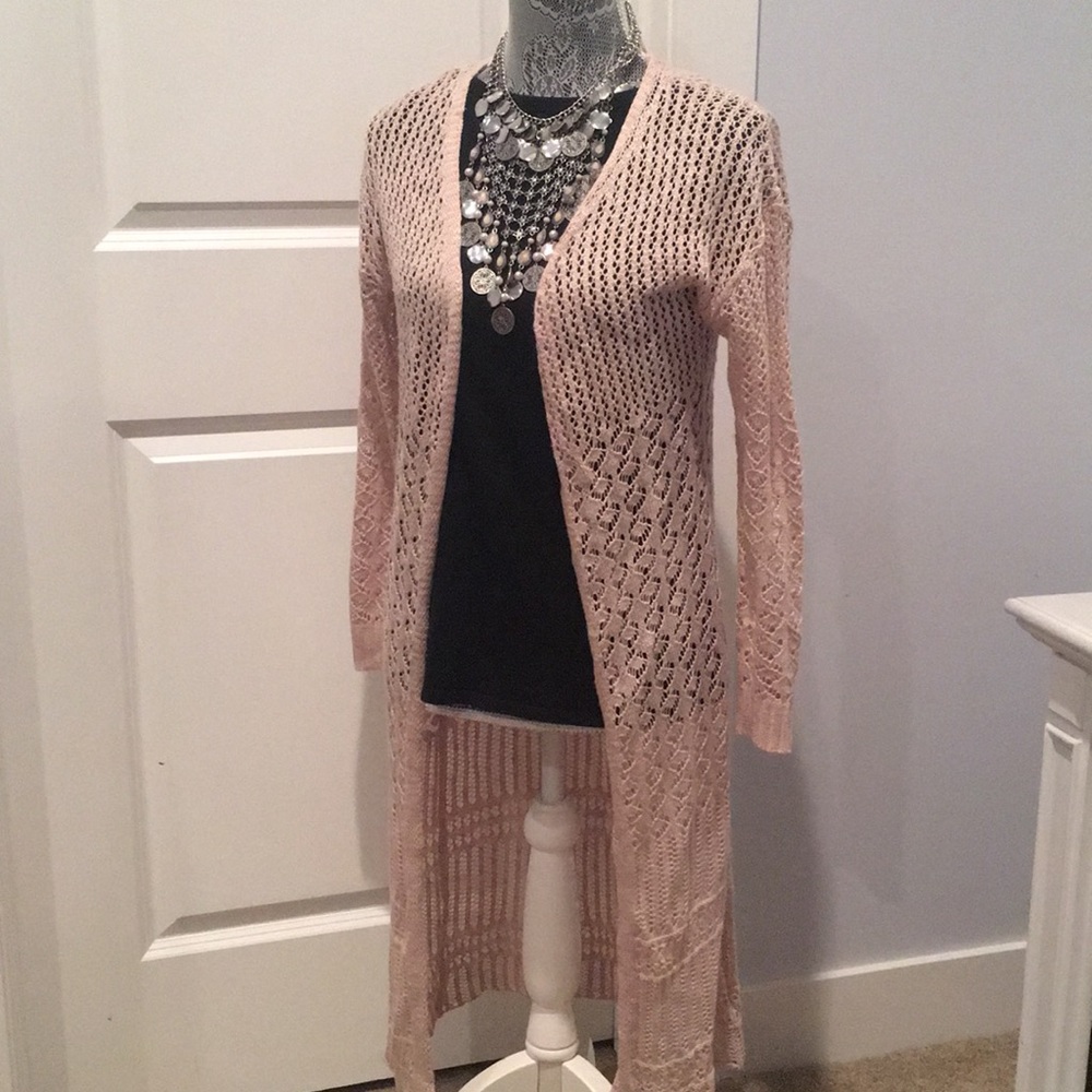 Long cardigan knit sweater